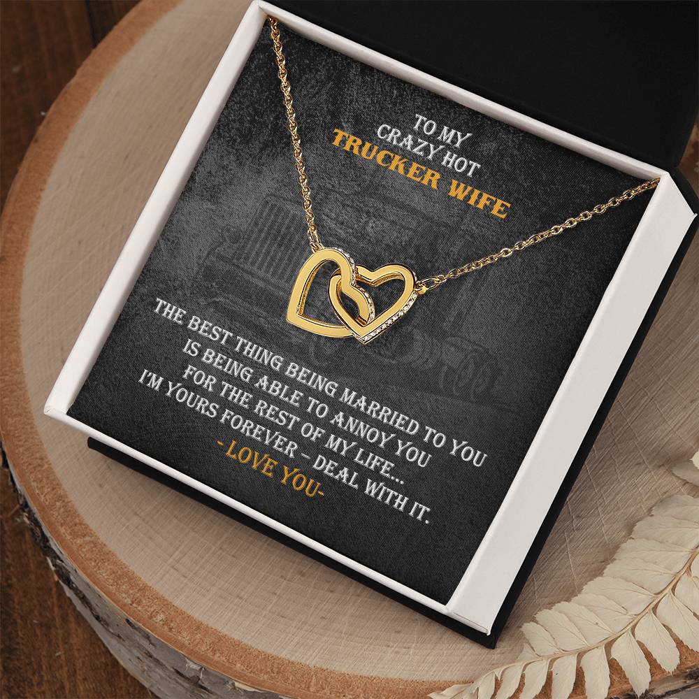Hot Trucker Wife Interlocked Hearts Necklace Interlocking Hearts Necklace
