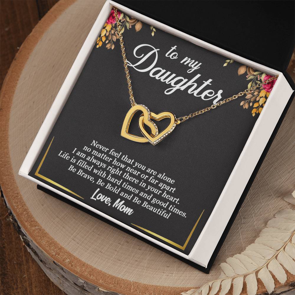 To My Daughter - Interlocking Heart Necklace So15 Interlocking Hearts Necklace