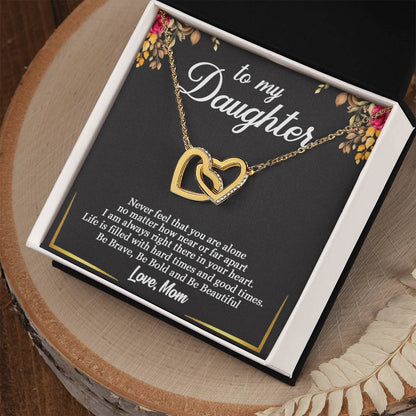 To My Daughter - Interlocking Heart Necklace So15 Interlocking Hearts Necklace