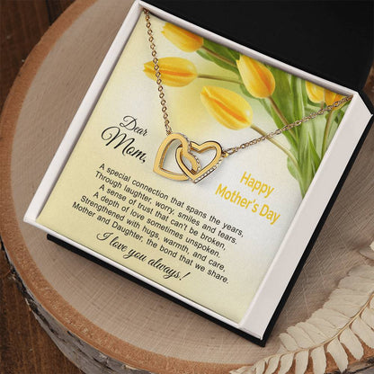 The Bond That We Share - Mother And Daughter Linked Hearts Necklace Interlocking Hearts Necklace