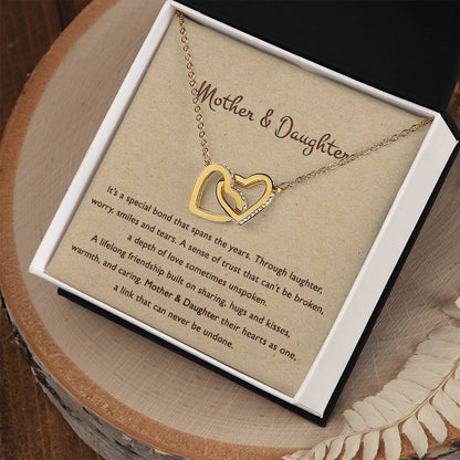 Mother & Daughter Their Hearts As One - Necklace Interlocking Hearts Necklace