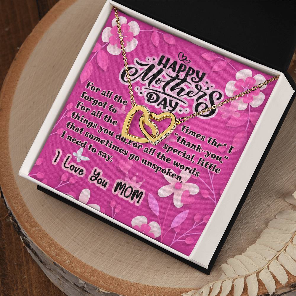 Happy Mothers Day - Interlocking Heart Necklace Interlocking Hearts Necklace