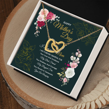Gift For Mom - Forever Grateful - The Interlocking Heart Necklace Interlocking Hearts Necklace