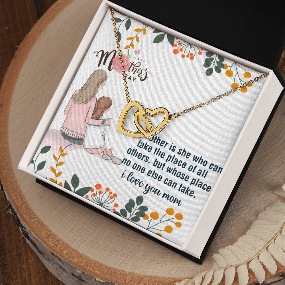 A Mother Is She Who Can Interlocking Hearts Necklace