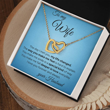 My Life Changed - Wife Necklace Interlocking Hearts Necklace