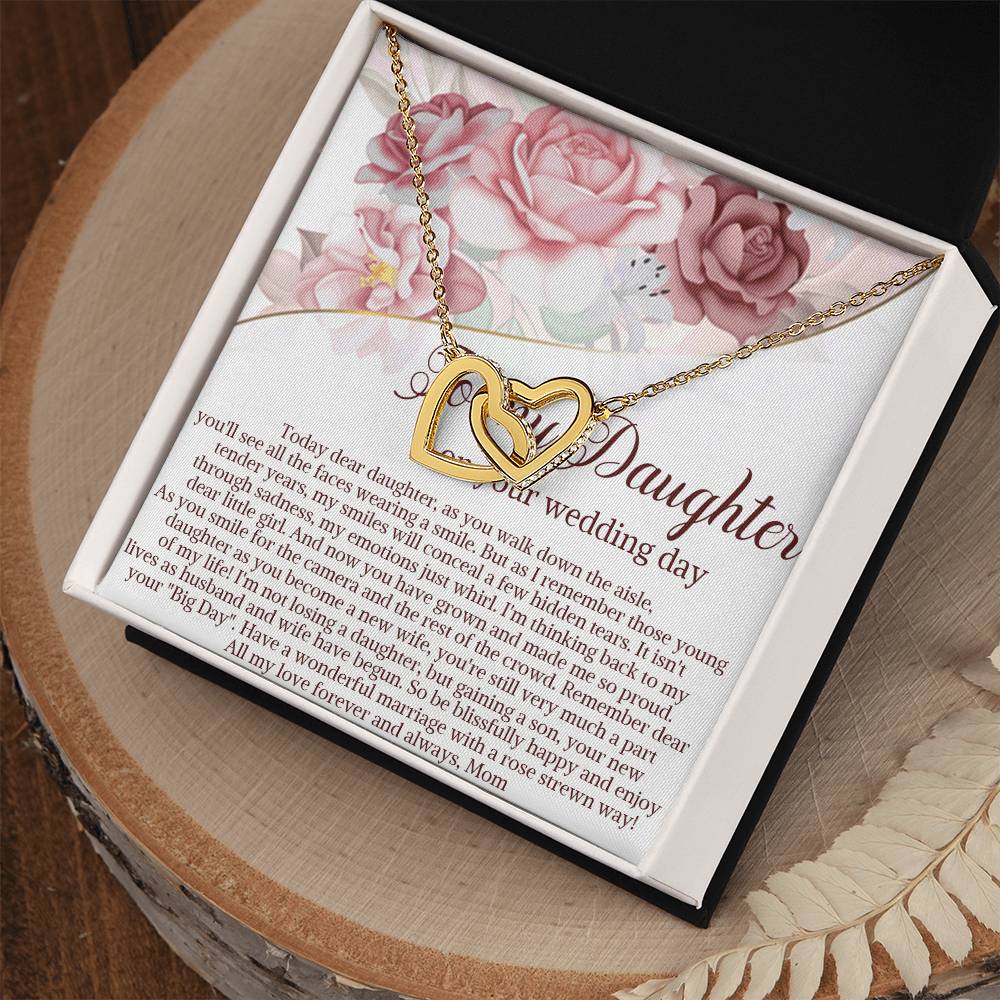 Daughter On Wedding Day Gift Daughter Wedding Gift From Mom And Dad Daughter Interlocking Hearts Necklace Gift From Parents Wedding Gift