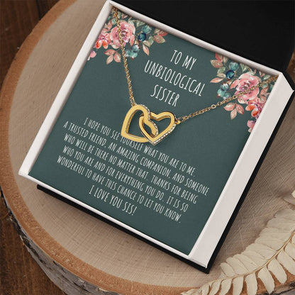 My Unbiological Sister What You Are To Me Interlocked Hearts Necklace Interlocking Hearts Necklace