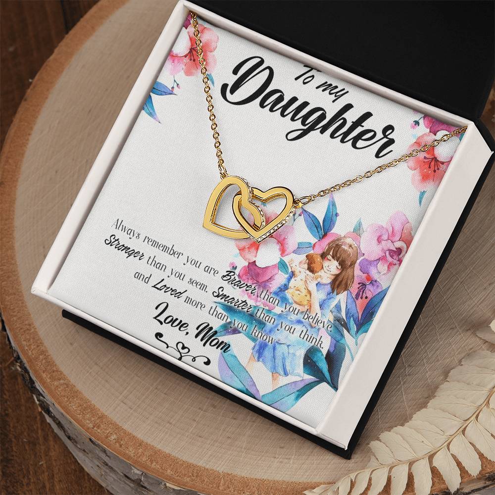 Necklace For Daughtergranddaughter Forever Love Necklace To My Daughter Necklaces From Mom Mother Dad Personalized To My Daughter Interlocking Hearts Necklace