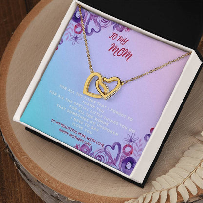 Mother'S Day Two Hearts Necklace Gift For Mom For Mother’S Day Interlocking Hearts Necklace