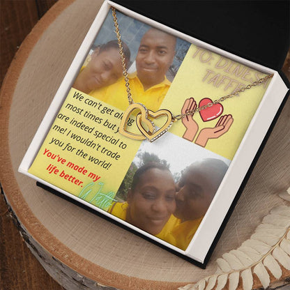 Interlocking Hearts Necklace Taffy