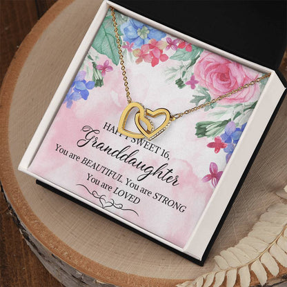 Granddaughter 16Th Birthday Granddaughter 16Th Birthday Necklaceseptember Birthday Interlocking Hearts Necklace Custom Birthday Necklace