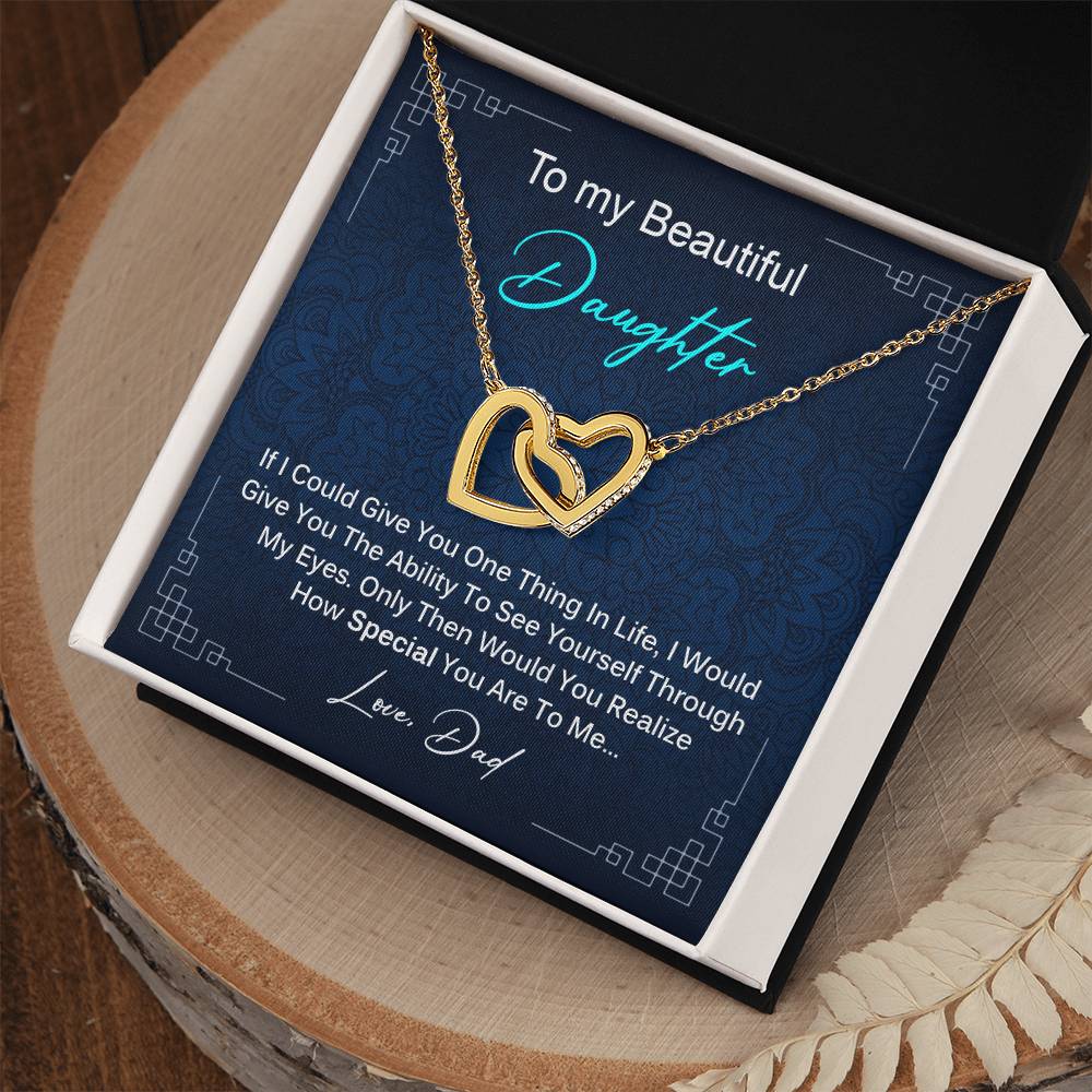 Special Gift For Daughter From Dad Interlocking Hearts Necklace