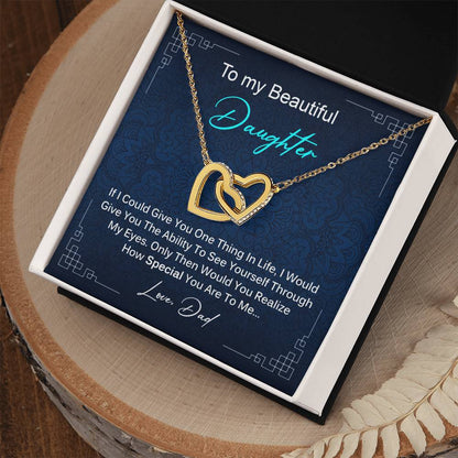 Special Gift For Daughter From Dad Interlocking Hearts Necklace
