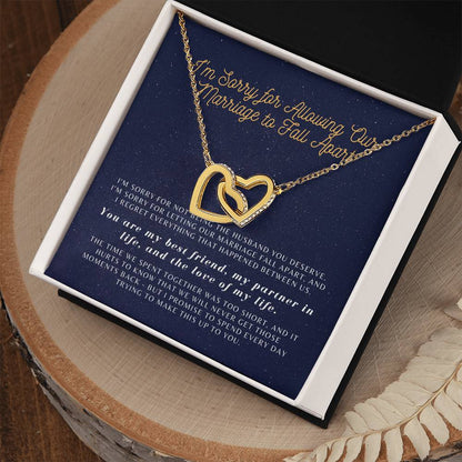 Apology Gift For Wife From Guilty Husband Interlocking Hearts Necklace