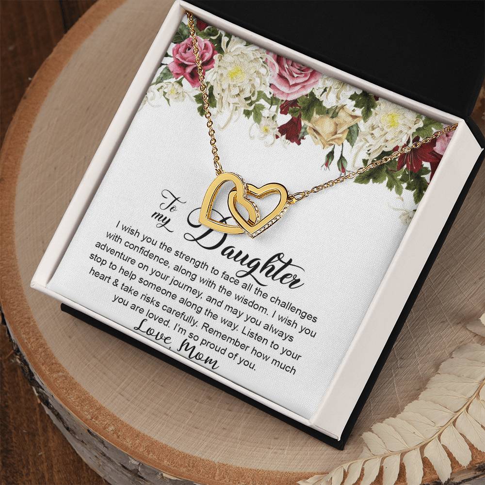 To My Daughter Necklace Gift Gift For Daughter From Mom Mother Daughter Interlocking Hearts Necklace Birthday Christmas Gift
