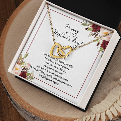 Happy Mothers Day! Thanks Mom For Gifting Me Life Interlocking Hearts Necklace