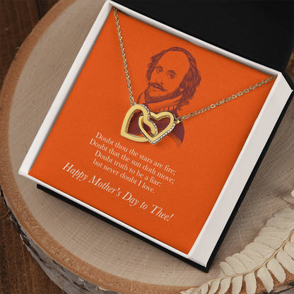 Happy Mother'S Day To Thee! Necklace - Avid Reader Gift Idea Interlocking Hearts Necklace