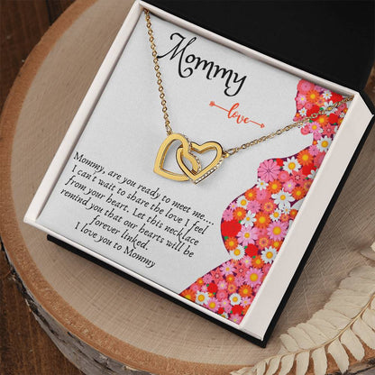 Gift For Expecting Mom Interlocking Hearts Necklace