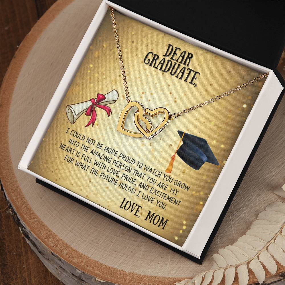 My Dear Graduate Interlocking Hearts Necklace
