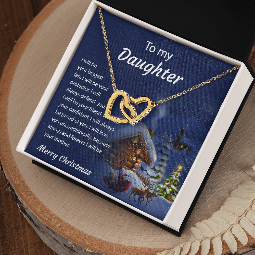 To My Daughter - Around My Heart - Necklace Interlocking Hearts Necklace