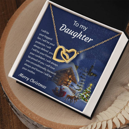 To My Daughter - Around My Heart - Necklace Interlocking Hearts Necklace