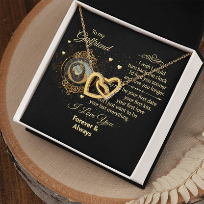 To My Girlfriend - Forever & Always Necklace Interlocking Hearts Necklace