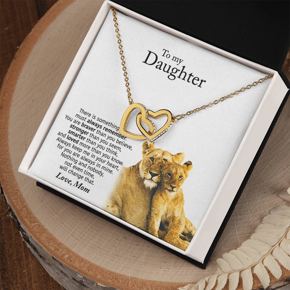 To My Daughter From Mom - Interlocking Hearts Necklace - Always Remember