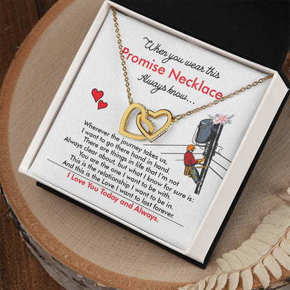 Lineman'S Girl - Interlocking Heart Necklace Interlocking Hearts Necklace
