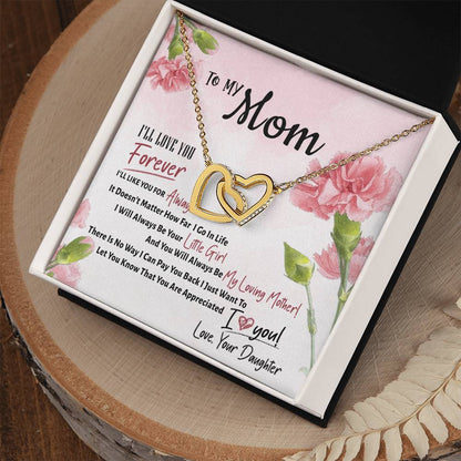 Interlocking Hearts To My Mom I'Ll Love You Forever I'Ll Like You For Always Interlocking Hearts Necklace