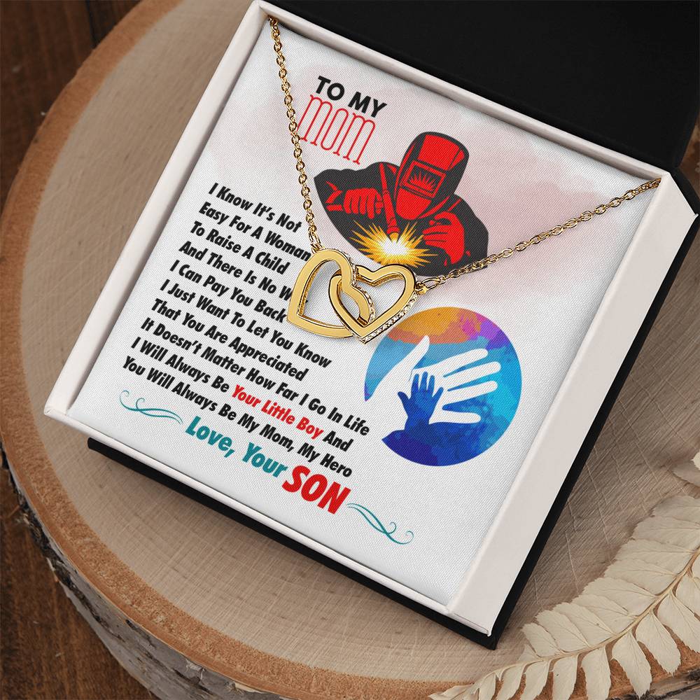 Welder'S Mom - Interlocking Heart Necklace Interlocking Hearts Necklace