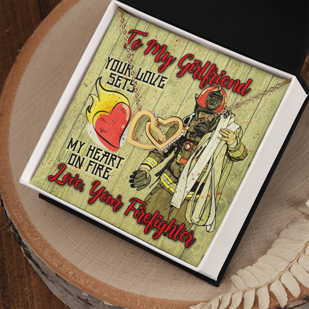 Firefighter'S Girlfriend- Interlocking Heart Necklace Interlocking Hearts Necklace