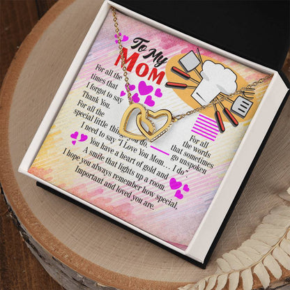 Chef'S Mom - Interlocking Heart Necklace Interlocking Hearts Necklace