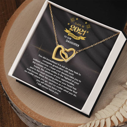 Interlocked Never-Ending Love Necklace For Incredible Graduate Daughter Interlocking Hearts Necklace
