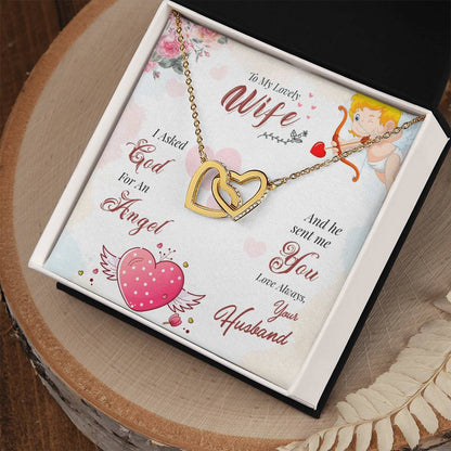 To My Lovely Wife - Love Always Your Husband - Interlocking Hearts Necklace