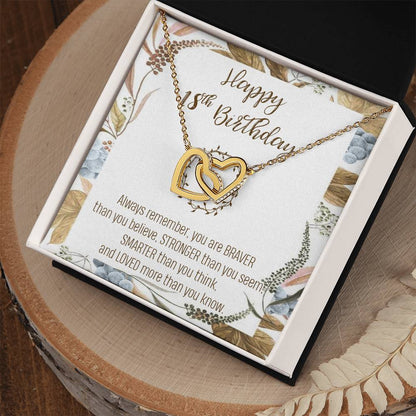18Th Birthday Necklace Women September Birthday Necklace Birthday Interlocking Hearts Necklace 18 Year Old Gift Custom Birthday Necklace