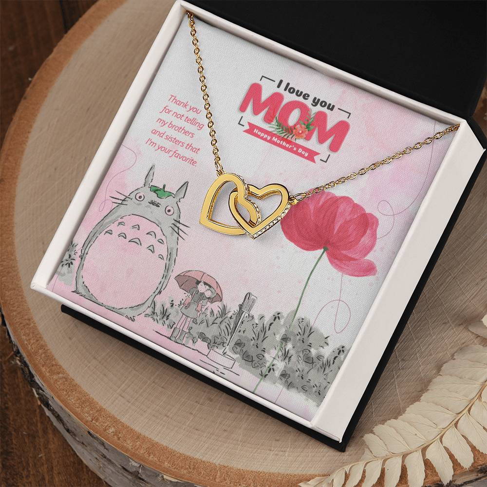 I Love You Mom Interlocked Hearts Necklace Tm2V9 Interlocking Hearts Necklace