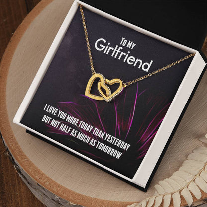 Romantic Girlfriend Necklace Gift - Interlocking Hearts Interlocking Hearts Necklace