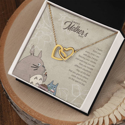 Special Edition I Learn From You Every Time I Am With You - Happy Mothers Day Interlocking Hearts Necklace