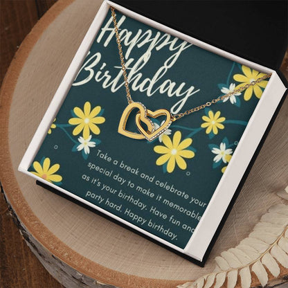 Birthday To My Daughter Interlocking Hearts Necklace