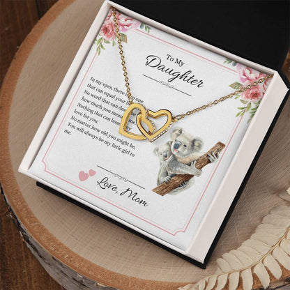 My Daughter In My Eyes - Hearts Necklace Interlocking Hearts Necklace
