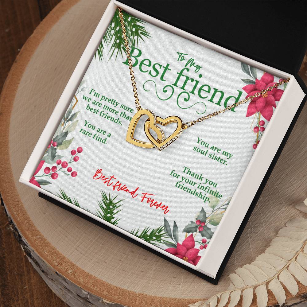 To My Best Friend Interlocking Hearts Necklace