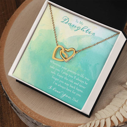 A Gift For A Daughter Interlocking Hearts Necklace - Wherever Your Journey In Life