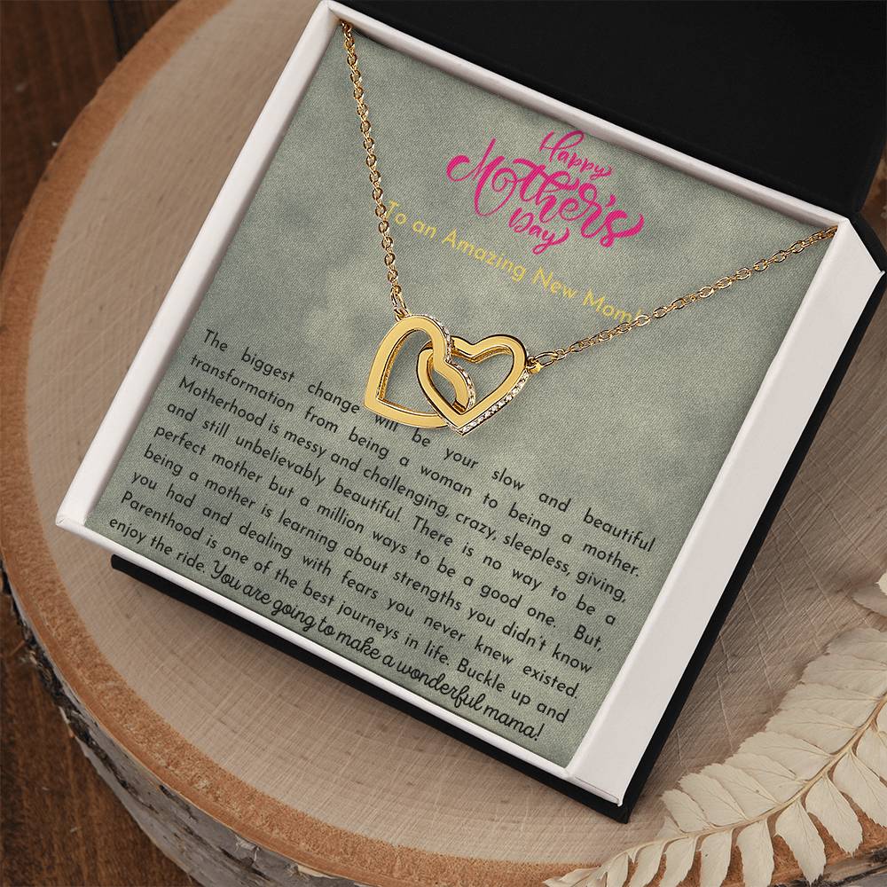 Amazing New Mom Interlocking Hearts Necklace