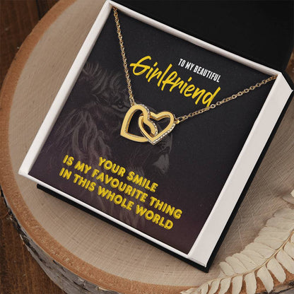Interlocking Hearts - To My Beautiful Girlfriend - My Favourute Thing Interlocking Hearts Necklace