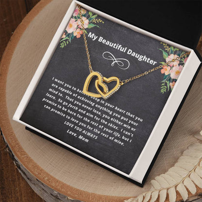 The Daughter Believe Necklace Gift Set Interlocking Hearts Necklace