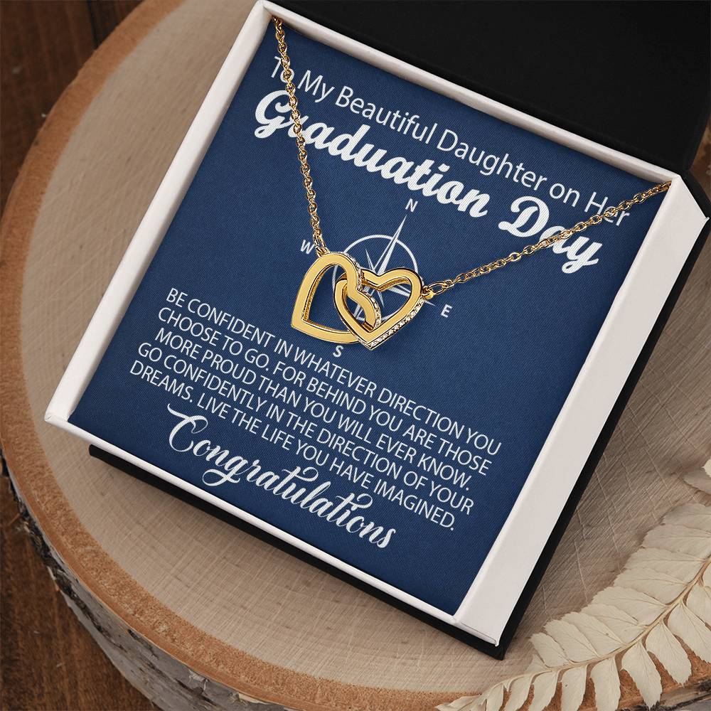 Graduation - Directions Of Your Dreams Interlocking Hearts Necklace