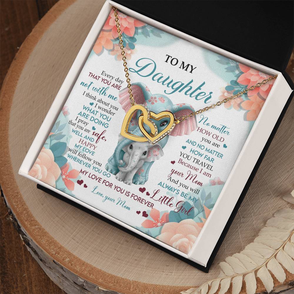 To My Daughter Interlocking Hearts Necklace