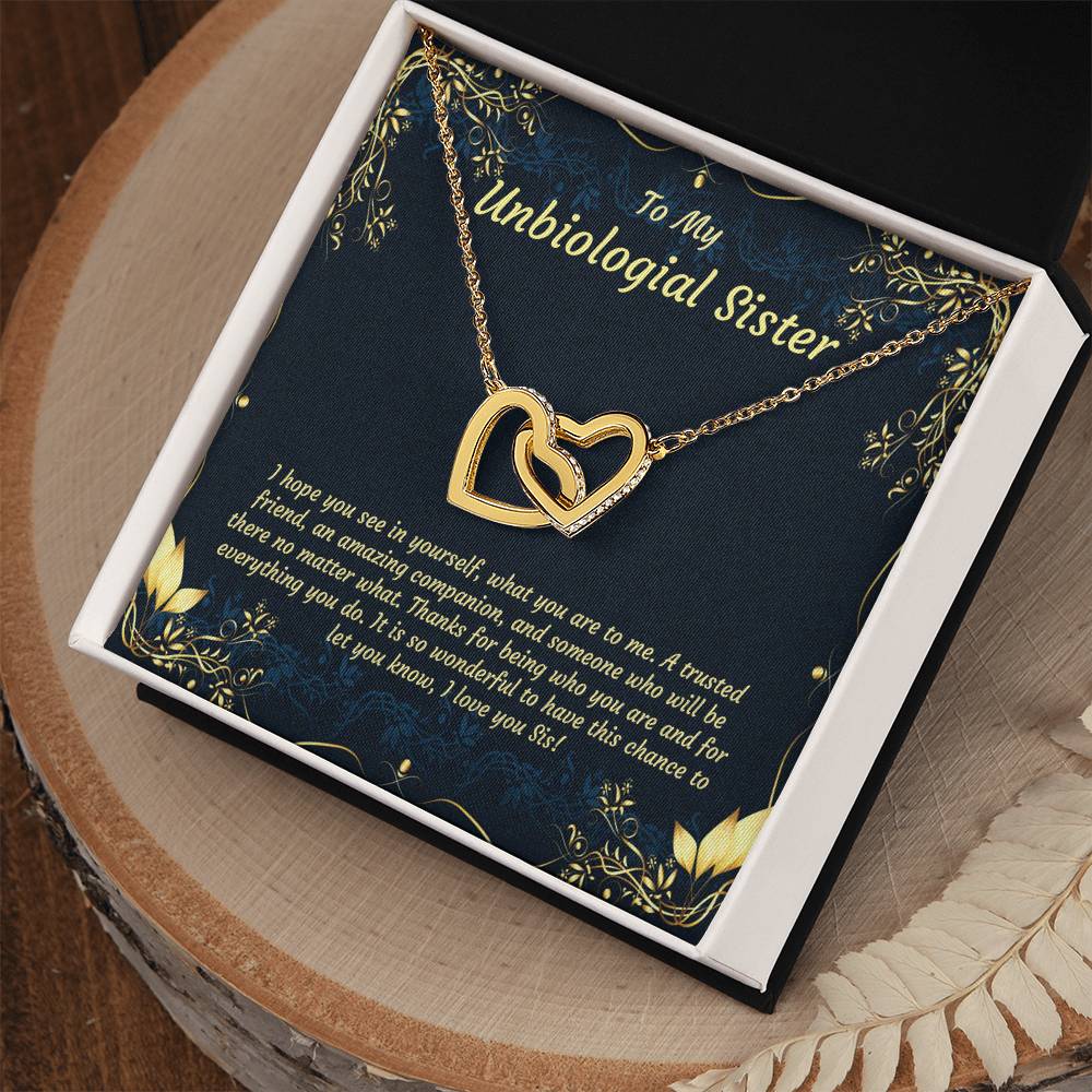 Unbiological Sister Necklace Soul Sister Sorority Sister Sister In Law Necklace Step Sister Gift Tribe Necklace Sister Necklace Interlocking Hearts Necklace