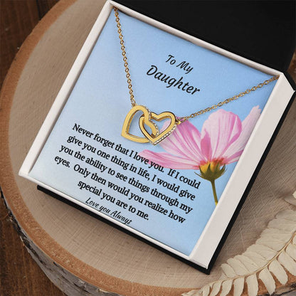 To My Daughter - Interlocking Hearts Necklace