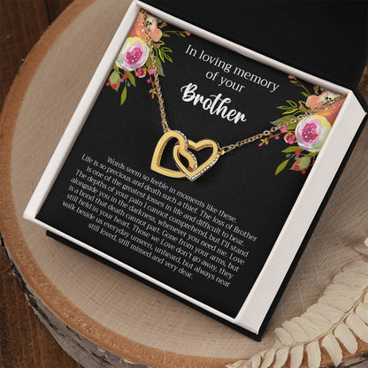 Loving Memory Brother Interlocking Hearts Necklace